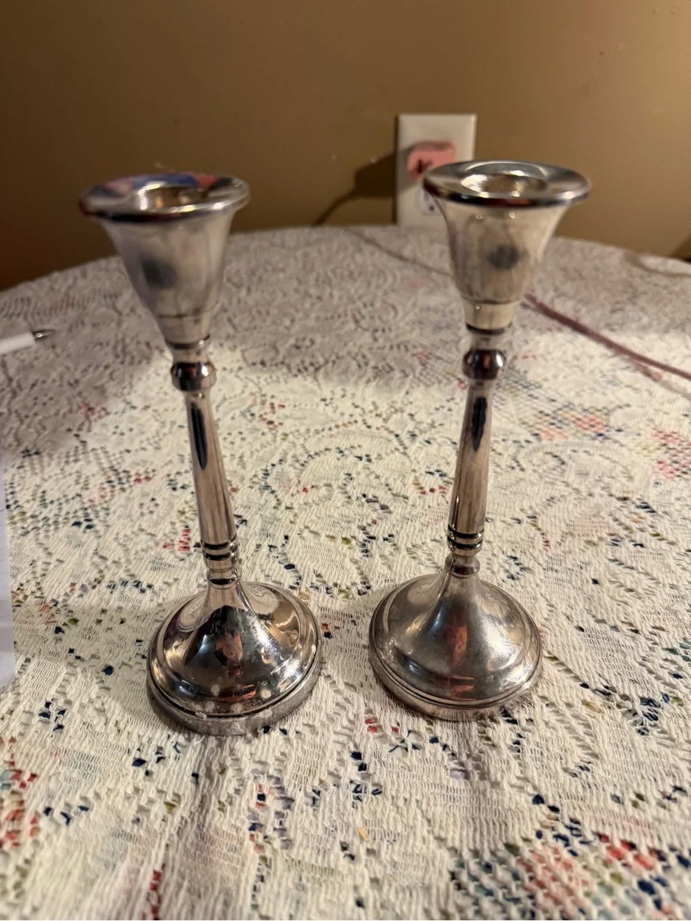 Classic Silver Candlestick Pair - Elegant Home Accent